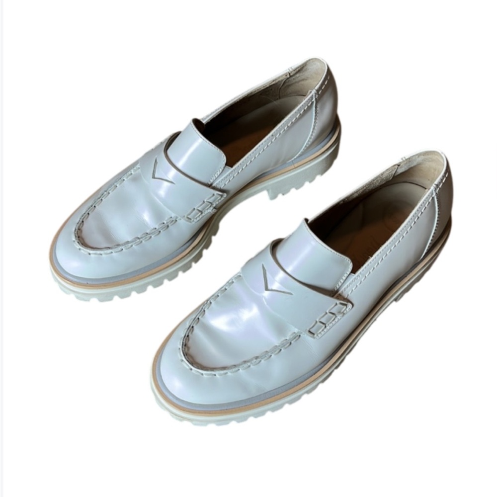 Paul Green White Leather Penny Loafers